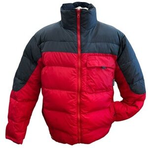 Columbia Men's Reversible Down Quilted Puffer Jacket Coat Red/Black/Gray Large